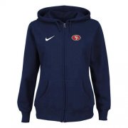 Wholesale Cheap Nike San Francisco 49ers Ladies Tailgater Full Zip Hoodie Blue