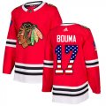 Wholesale Cheap Adidas Blackhawks #17 Lance Bouma Red Home Authentic USA Flag Stitched NHL Jersey