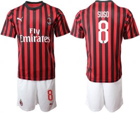 Wholesale Cheap AC Milan #8 Suso Home Soccer Club Jersey