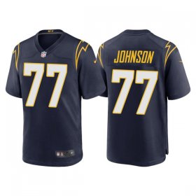 Wholesale Cheap Men\'s Los Angeles Chargers #77 Zion Johnson Navy Limited Stitched Jersey