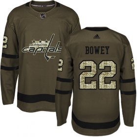 Wholesale Cheap Adidas Capitals #22 Madison Bowey Green Salute to Service Stitched NHL Jersey