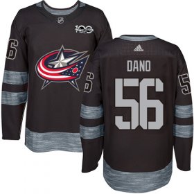 Wholesale Cheap Adidas Blue Jackets #56 Marko Dano Black 1917-2017 100th Anniversary Stitched NHL Jersey