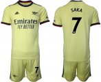 Wholesale Cheap Men 2021-2022 Club Arsenal away yellow 7 Soccer Jersey