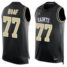 Wholesale Cheap Nike Saints #77 Willie Roaf Black Team Color Men\'s Stitched NFL Limited Tank Top Jersey