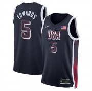 Cheap Men's USA Basketball #5 Anthony Edwards Navy 2024 Swingman Stitched Jersey