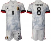 Wholesale Cheap Men 2021 European Cup Belgium away white 8 Soccer Jersey