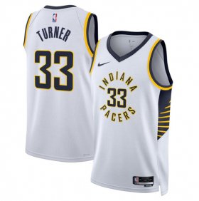 Cheap Men\'s Indiana Pacers #33 Myles Turner White Association Edition Stitched Basketball Jersey