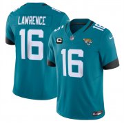 Cheap Men's Jacksonville Jaguars #16 Trevor Lawrence Teal With 4-Star C Patch Vapor Untouchable Limited Stitched Jersey