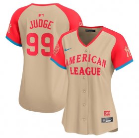 Cheap Women\'s American League #99 Aaron Judge Cream 2024 All-Star Limited Stitched Baseball Jersey(Run Small)