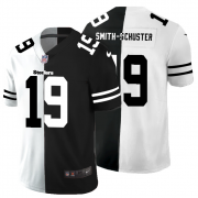 Cheap Pittsburgh Steelers #19 JuJu Smith-Schuster Men's Black V White Peace Split Nike Vapor Untouchable Limited NFL Jersey