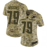 Wholesale Cheap Nike Lions #79 Kenny Wiggins Camo Women's Stitched NFL Limited 2018 Salute To Service Jersey