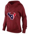 Wholesale Cheap Women's Houston Texans Logo Pullover Hoodie Red