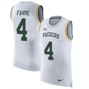 Wholesale Cheap Nike Packers #4 Brett Favre White Men's Stitched NFL Limited Rush Tank Top Jersey