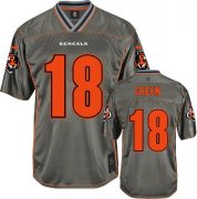 Wholesale Cheap Nike Bengals #18 A.J. Green Grey Men's Stitched NFL Elite Vapor Jersey