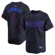 Cheap Men's Toronto Blue Jays #4 George Springer Black 2024 City Connect Limited Stitched Baseball Jersey