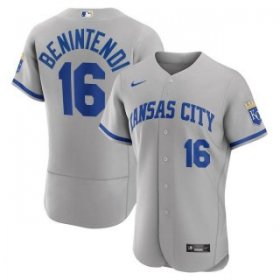 Wholesale Cheap Men\'s Kansas City Royals #16 Andrew Benintendi Grey Flex Base Stitched Jersey