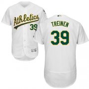 Wholesale Cheap Athletics #39 Blake Treinen White Flexbase Authentic Collection Stitched MLB Jersey