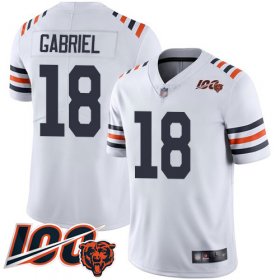 Wholesale Cheap Nike Bears #18 Taylor Gabriel White Alternate Men\'s Stitched NFL Vapor Untouchable Limited 100th Season Jersey