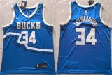 Cheap Men's Milwaukee Bucks #34 Giannis Antetokounmpo Royal 2024 City Edition Stitched Basketball Jersey