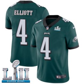 Wholesale Cheap Nike Eagles #4 Jake Elliott Midnight Green Team Color Super Bowl LII Men\'s Stitched NFL Vapor Untouchable Limited Jersey