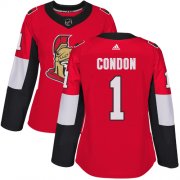 Wholesale Cheap Adidas Senators #1 Mike Condon Red Home Authentic Women's Stitched NHL Jersey