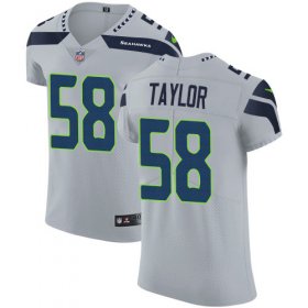 Wholesale Cheap Nike Seahawks #58 Darrell Taylor Grey Alternate Men\'s Stitched NFL New Elite Jersey