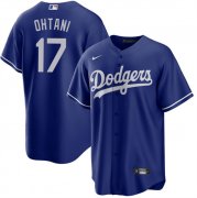 Cheap Men's Los Angeles Dodgers #17 Shohei Ohtani Blue Cool Base Stitched Jersey