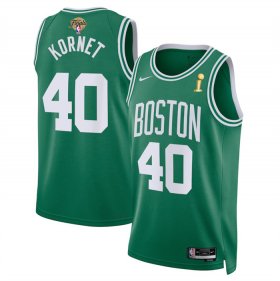 Wholesale Cheap Men\'s Boston Celtics #40 Luke Kornet Kelly Green 2024 Finals Champions Icon Edition Stitched Basketball Jersey