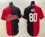 Cheap Men's San Francisco 49ers #80 Jerry Rice Red Black Two Tone Cool Base Stitched Baseball Jersey