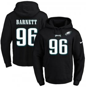 Wholesale Cheap Nike Eagles #96 Derek Barnett Black Name & Number Pullover NFL Hoodie