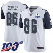 Wholesale Cheap Nike Cowboys #86 Dalton Schultz White Men's Stitched With Established In 1960 Patch NFL Limited Rush 100th Season Jersey