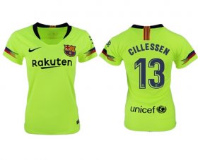 Wholesale Cheap Women\'s Barcelona #13 Cillessen Away Soccer Club Jersey