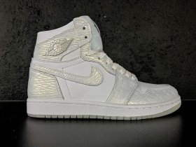 Wholesale Cheap Womens Air Jordan 1 Pure Platinum White/mtllc silver