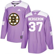 Wholesale Cheap Adidas Bruins #37 Patrice Bergeron Purple Authentic Fights Cancer Stitched NHL Jersey