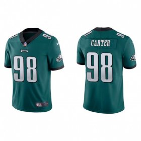 Wholesale Cheap Men\'s Philadelphia Eagles #98 Jalen Carter Green Vapor Untouchable Limited Stitched Jersey