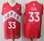 Wholesale Cheap Raptors #33 Marc Gasol Red Basketball Swingman Earned Edition Jersey