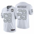 Wholesale Cheap Nike Raiders #59 Tahir Whitehead White 60th Anniversary Patch Men's Stitched NFL 100 Limited Color Rush Jersey