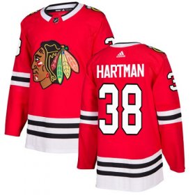 Wholesale Cheap Adidas Blackhawks #38 Ryan Hartman Red Home Authentic Stitched Youth NHL Jersey