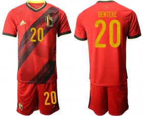 Wholesale Cheap Men 2021 European Cup Belgium home red 20 Soccer Jersey