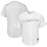 Wholesale Cheap Milwaukee Brewers Blank Majestic 2019 Players' Weekend Cool Base Team Jersey White