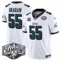 Cheap Men's Philadelphia Eagles #55 Brandon Graham White 2024 NFC East Champions F.U.S.E. Vapor Untouchable Limited Stitched Football Jersey