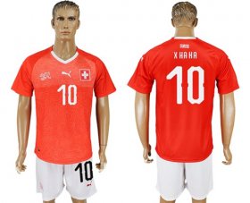 Wholesale Cheap Switzerland #10 Xhaka Red Home Soccer Country Jersey