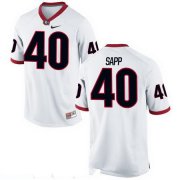 Wholesale Cheap Men's Georgia Bulldogs #40 Theron Sapp White Stitched College Football 2016 Nike NCAA Jersey