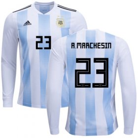 Wholesale Cheap Argentina #23 A.Marchesin Home Long Sleeves Soccer Country Jersey