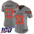 Wholesale Cheap Nike Browns #53 Joe Schobert Gray Women's Stitched NFL Limited Inverted Legend 100th Season Jersey