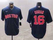 Cheap Men's Boston Red Sox #16 Jarren Duran Navy Cool Base Stitched Jersey