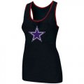 Wholesale Cheap Women's Nike Dallas Cowboys Big Logo Tri-Blend Racerback Stretch Tank Top Black