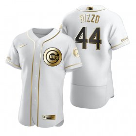 Wholesale Cheap Chicago Cubs #44 Anthony Rizzo White Nike Men\'s Authentic Golden Edition MLB Jersey