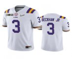 Wholesale Cheap Men's LSU Tigers #3 Odell Beckham Jr. White 2020 National Championship Game Jersey