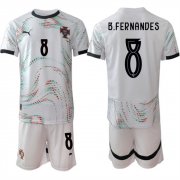 Cheap Men's Portugal Team #8 B.Fernandes 2025 White Away Soccer Jersey Suit